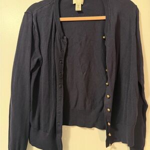 H&M Navy Button-Up Cardigan